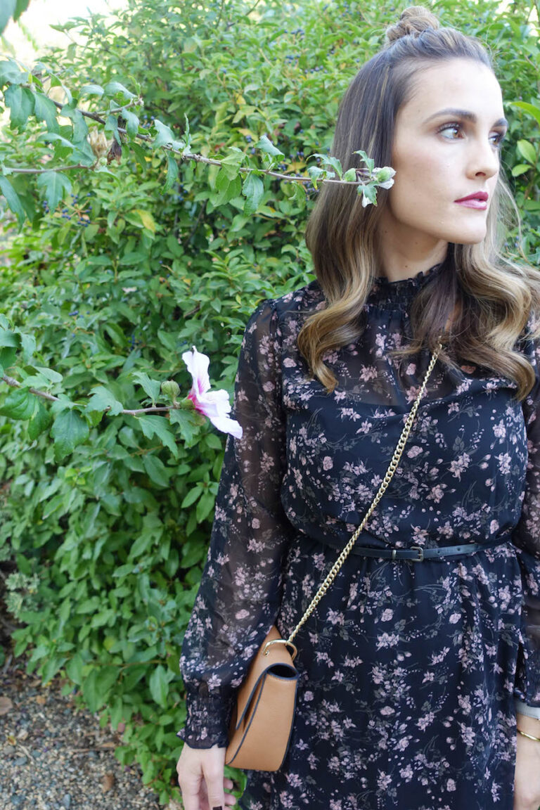 Fall Dress + Booties + Top Knot
