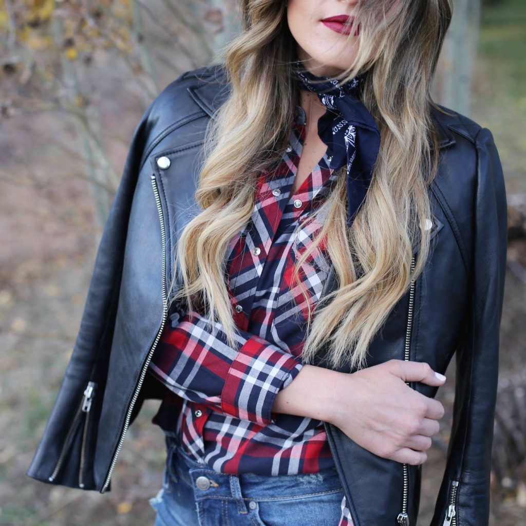 fall plaid bf jeans