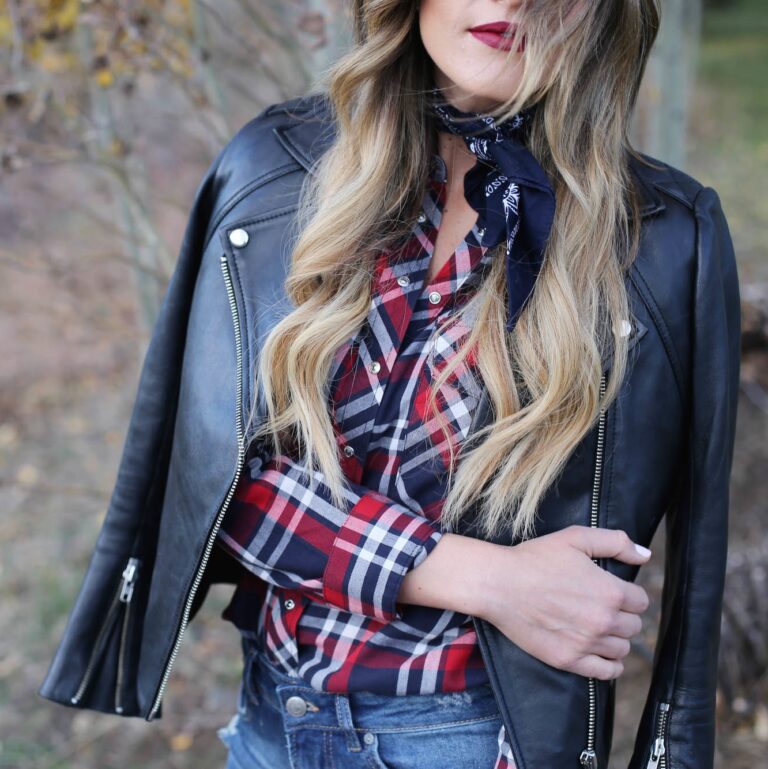fall plaid bf jeans
