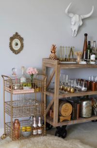 gold cart mini bar cart