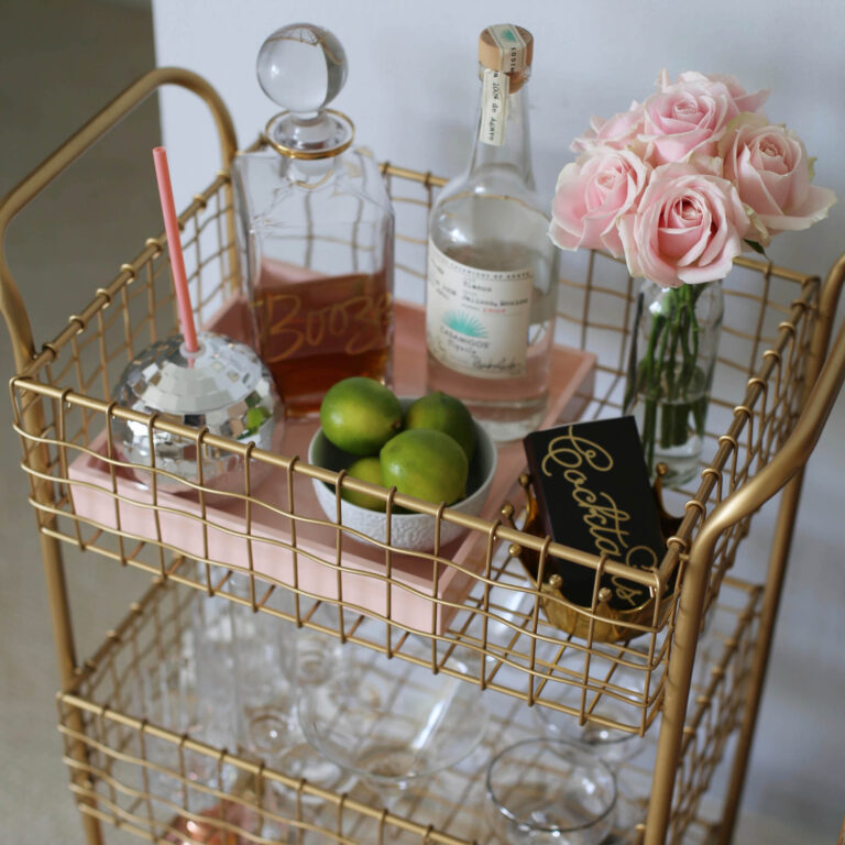 gold min bar cart