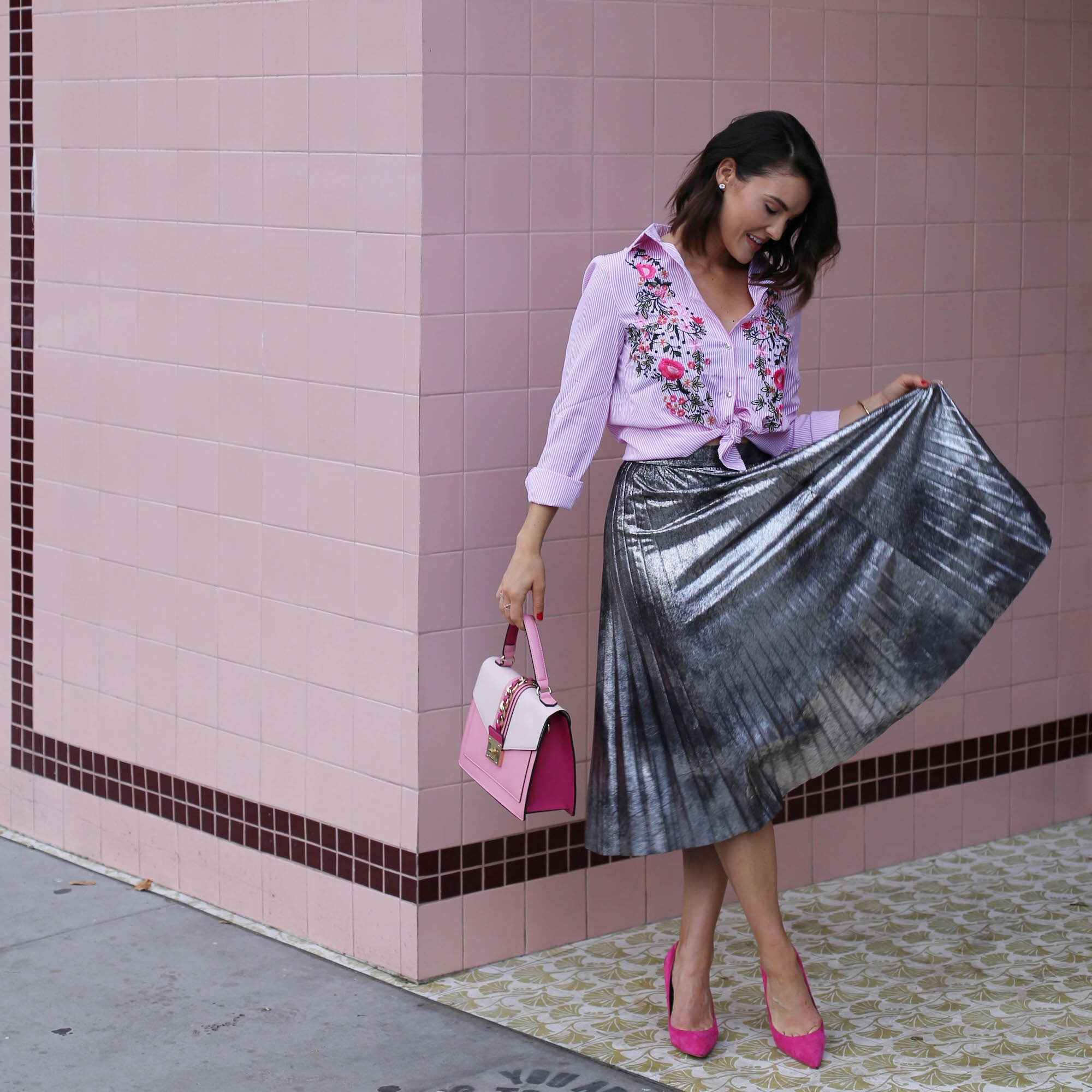 pleats and pink