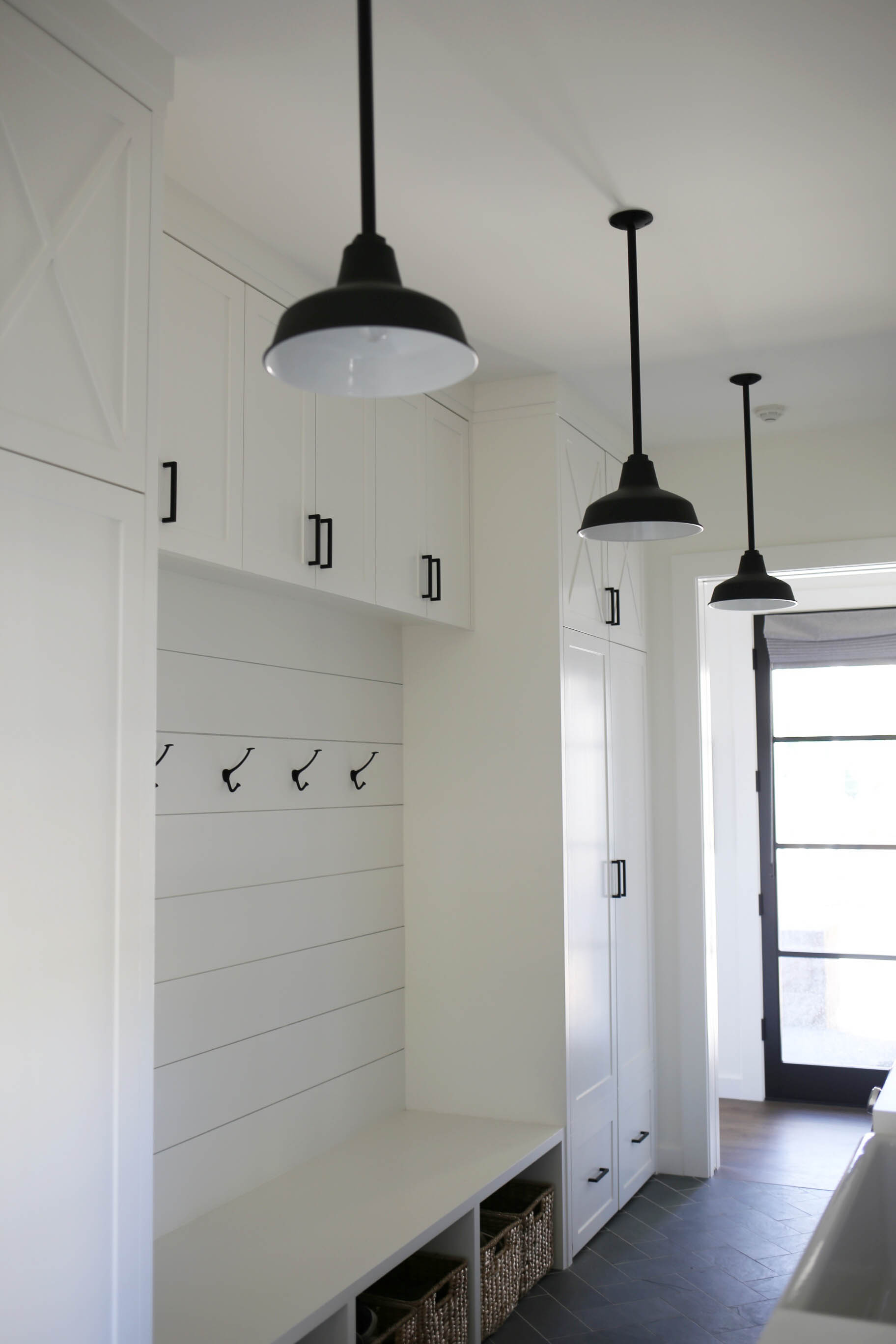 Modern farmhouse sales mudroom lighting