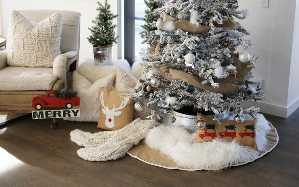 Flocked Farmhouse Christmas Tree