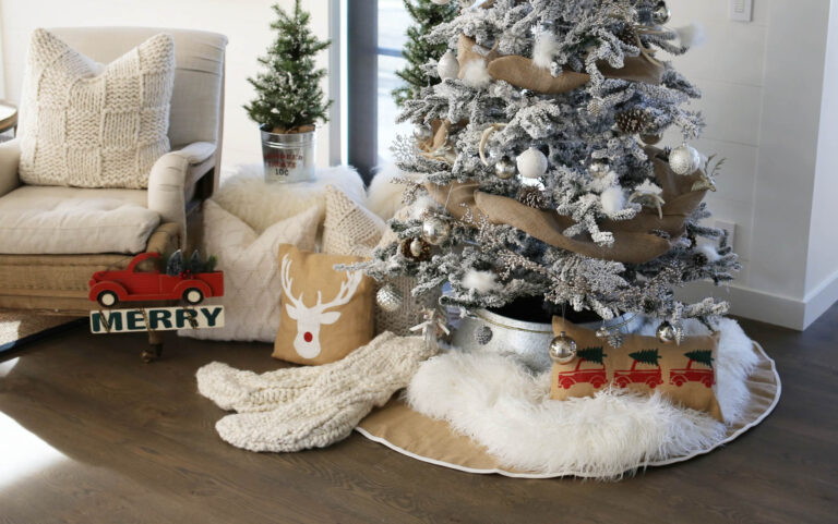 Flocked Farmhouse Christmas Tree