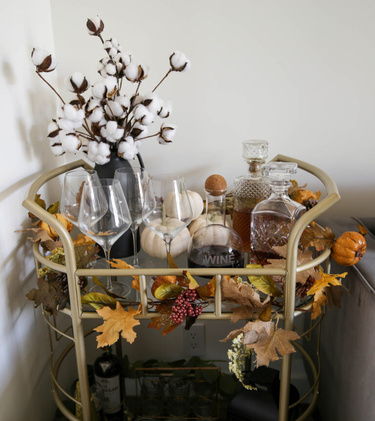 fall bar cart styling