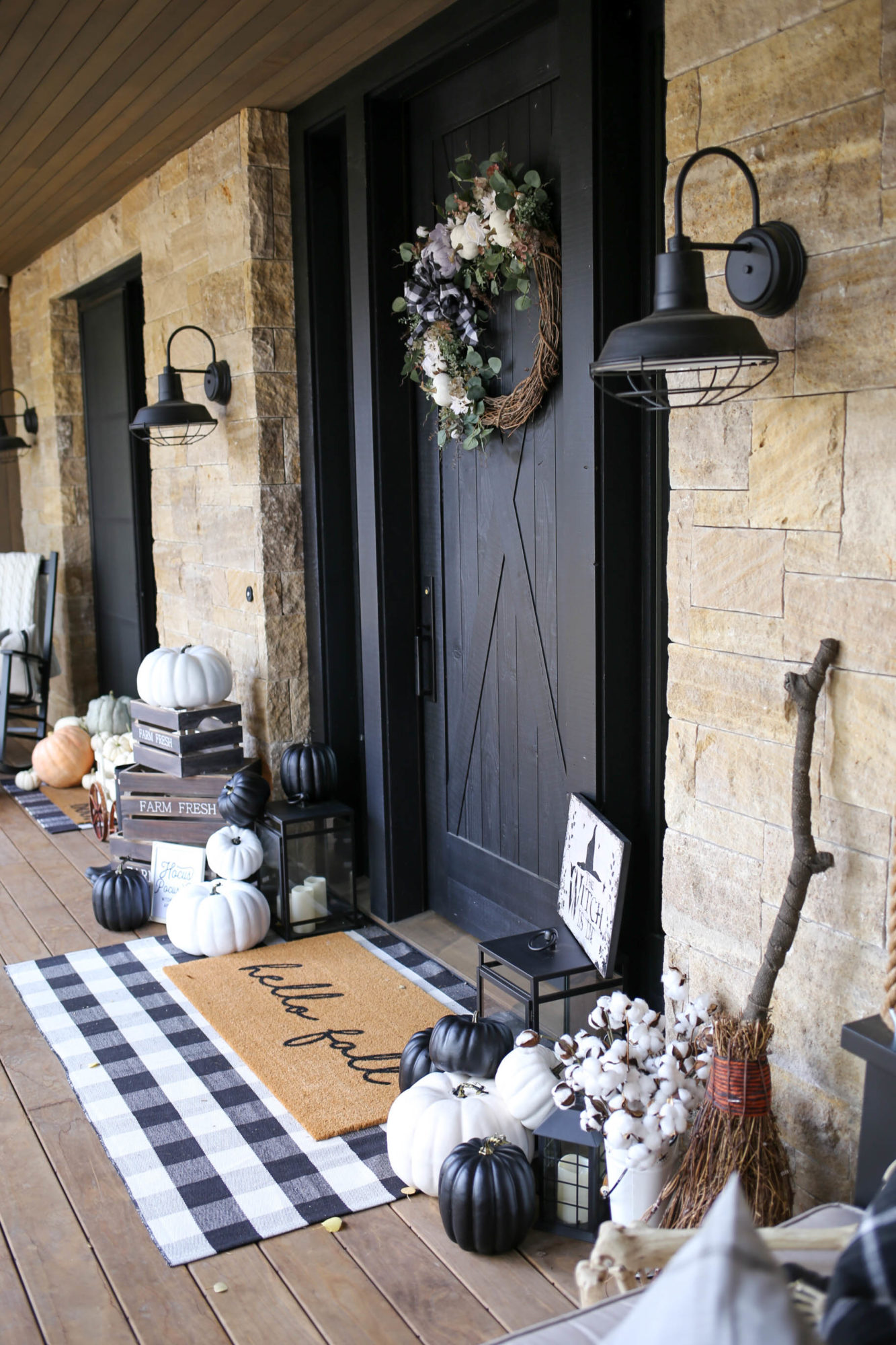 farmhouse halloween front porch