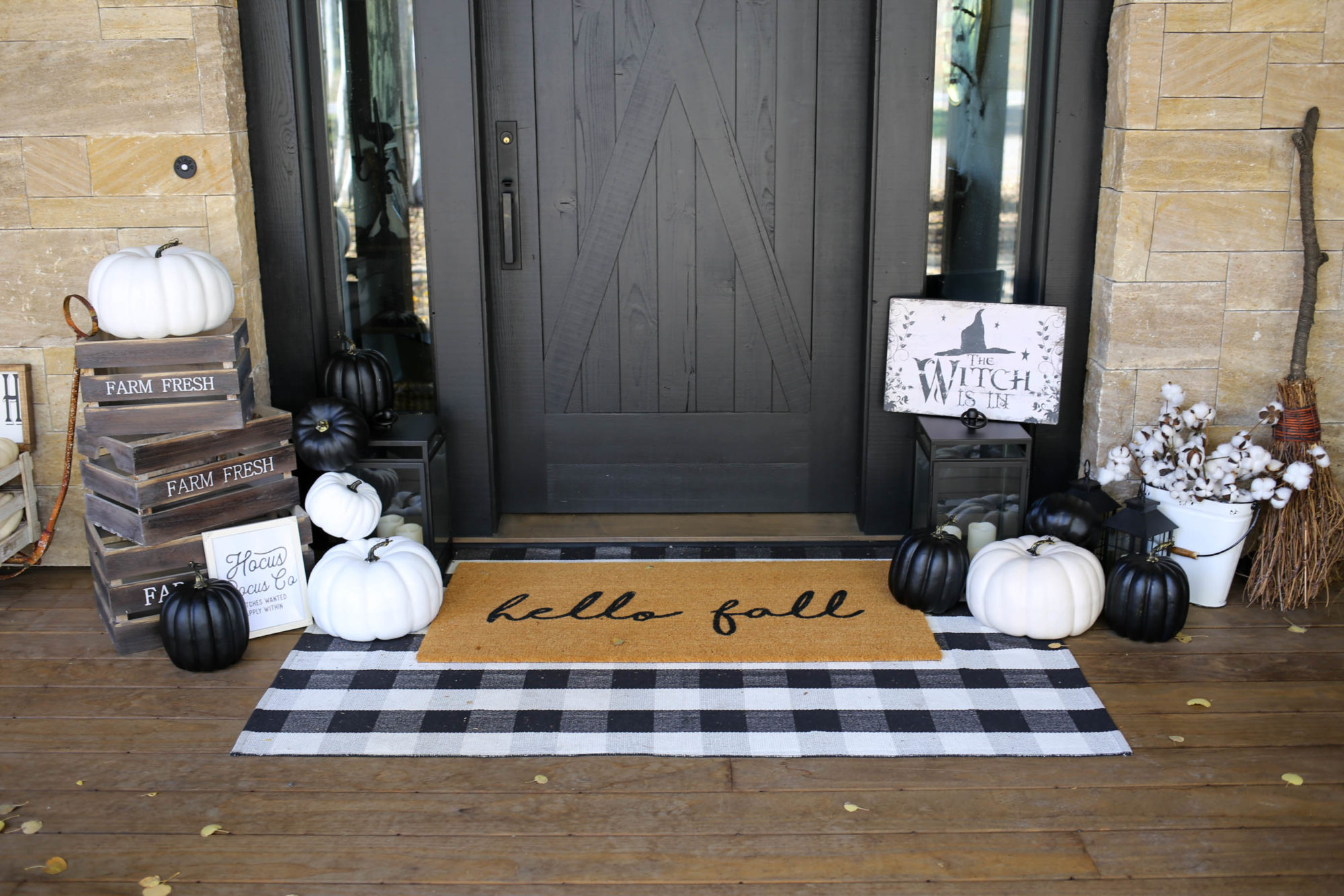 farmhouse halloween front porch