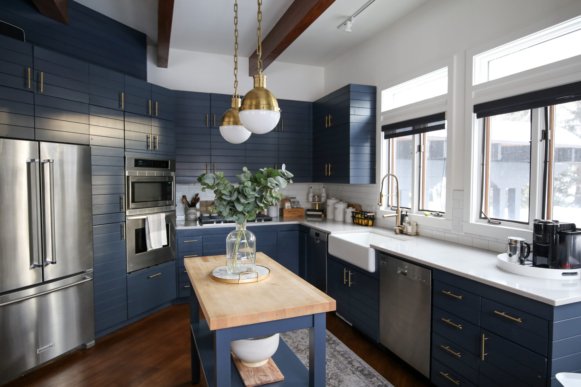 fixer upper blue kitchen