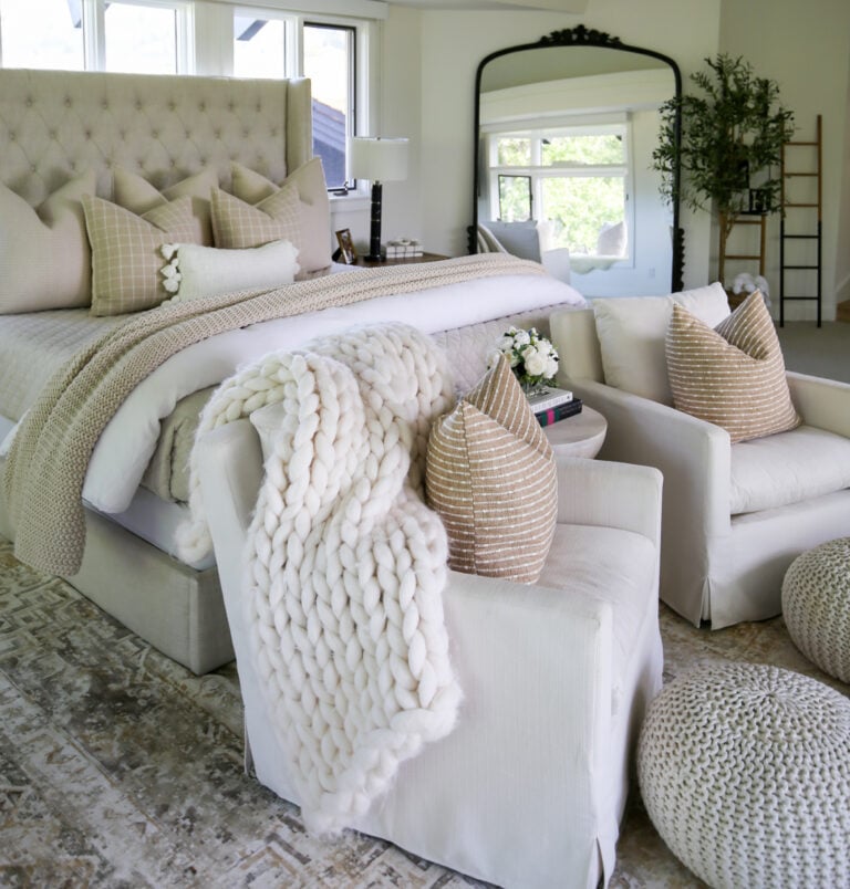 modern country neutral bedroom home decor