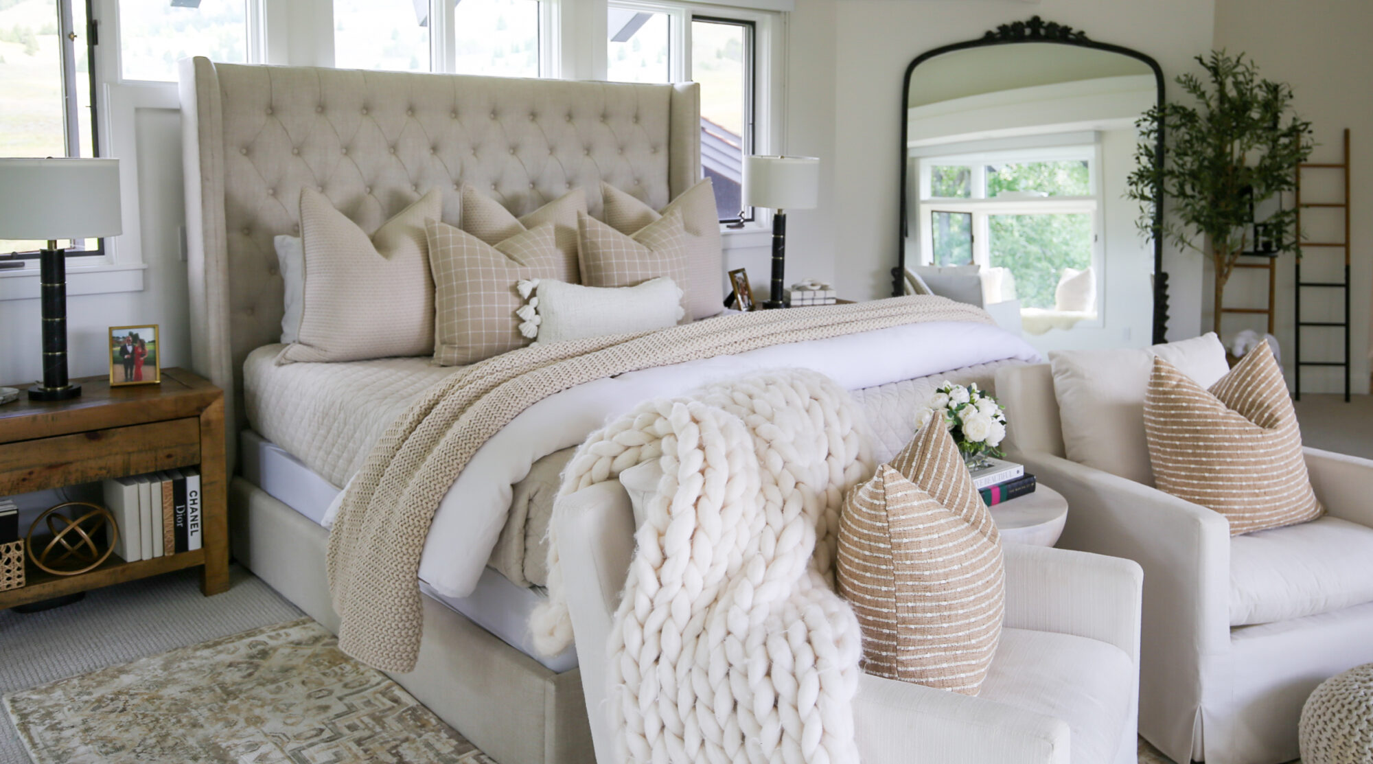 modern country neutral bedroom home decor