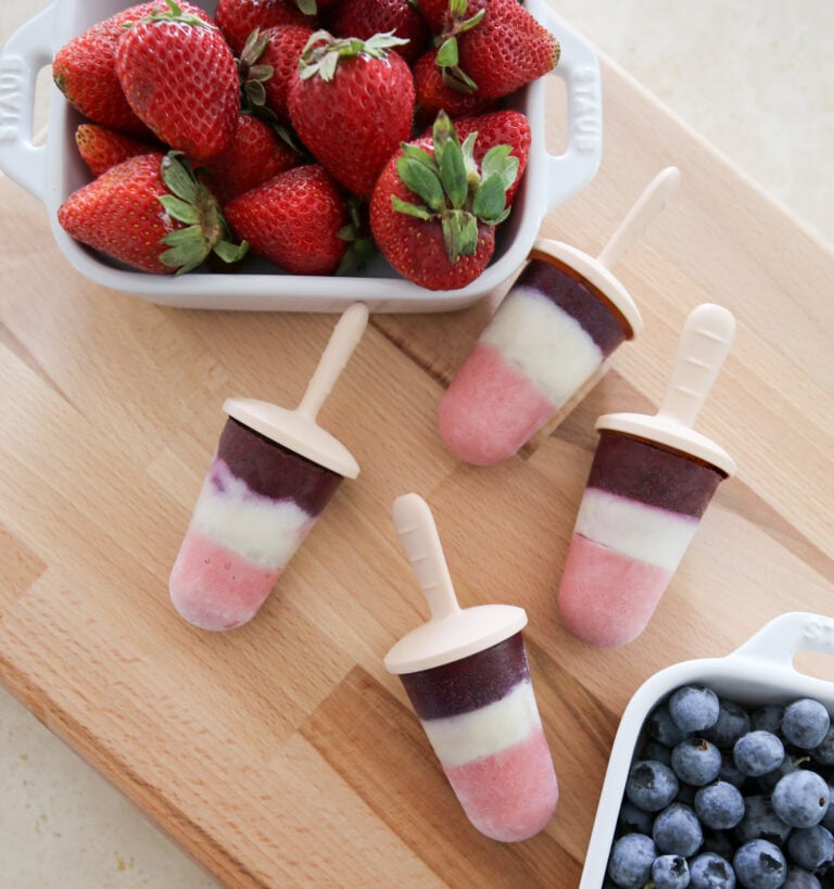 creamy coconut berry popsicles