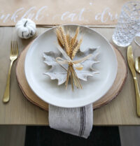 modern country neutral thanksgiving table