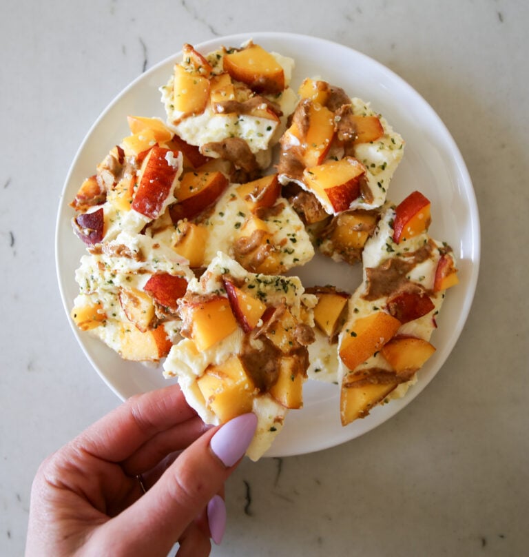 summer peach greek yogurt bark