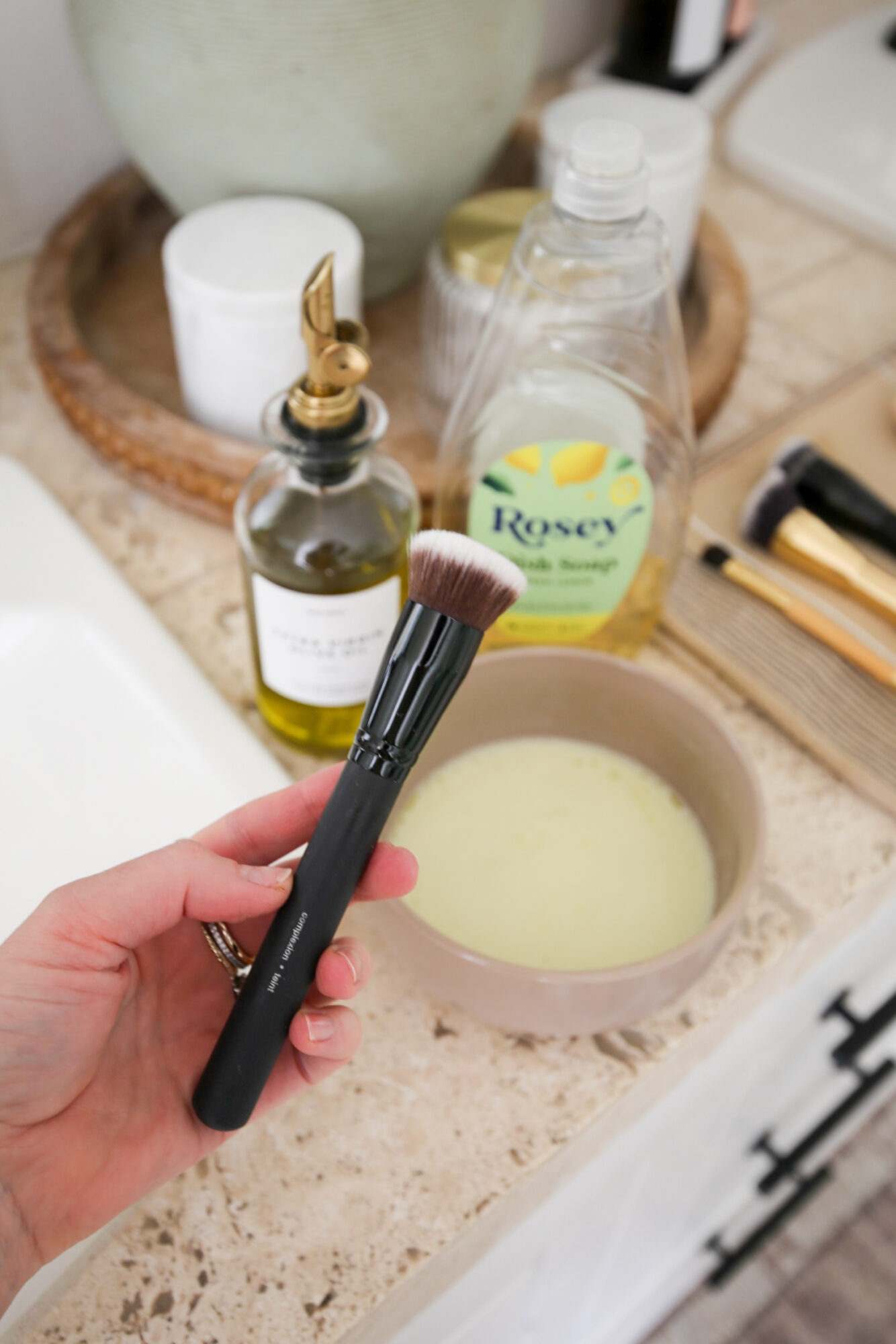 DIY makeup brush and sponge cleaner