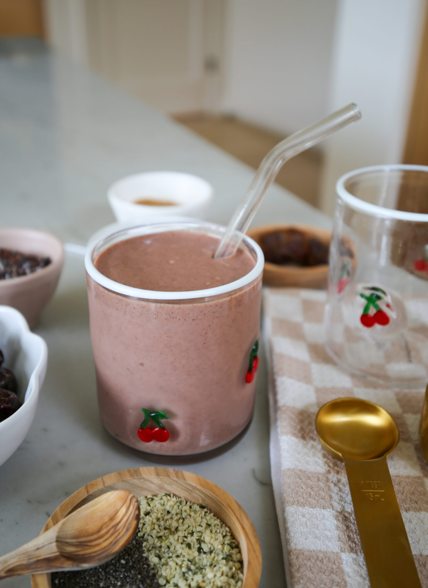 cherry chocolate protein smoothie