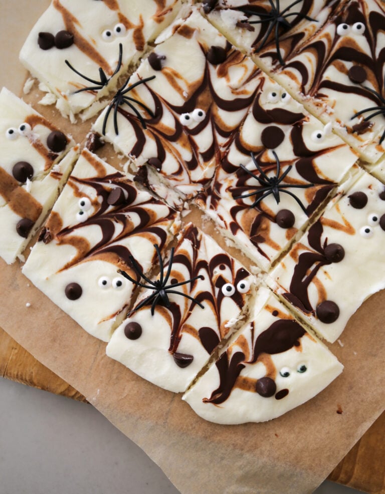 halloween yogurt spider web bark