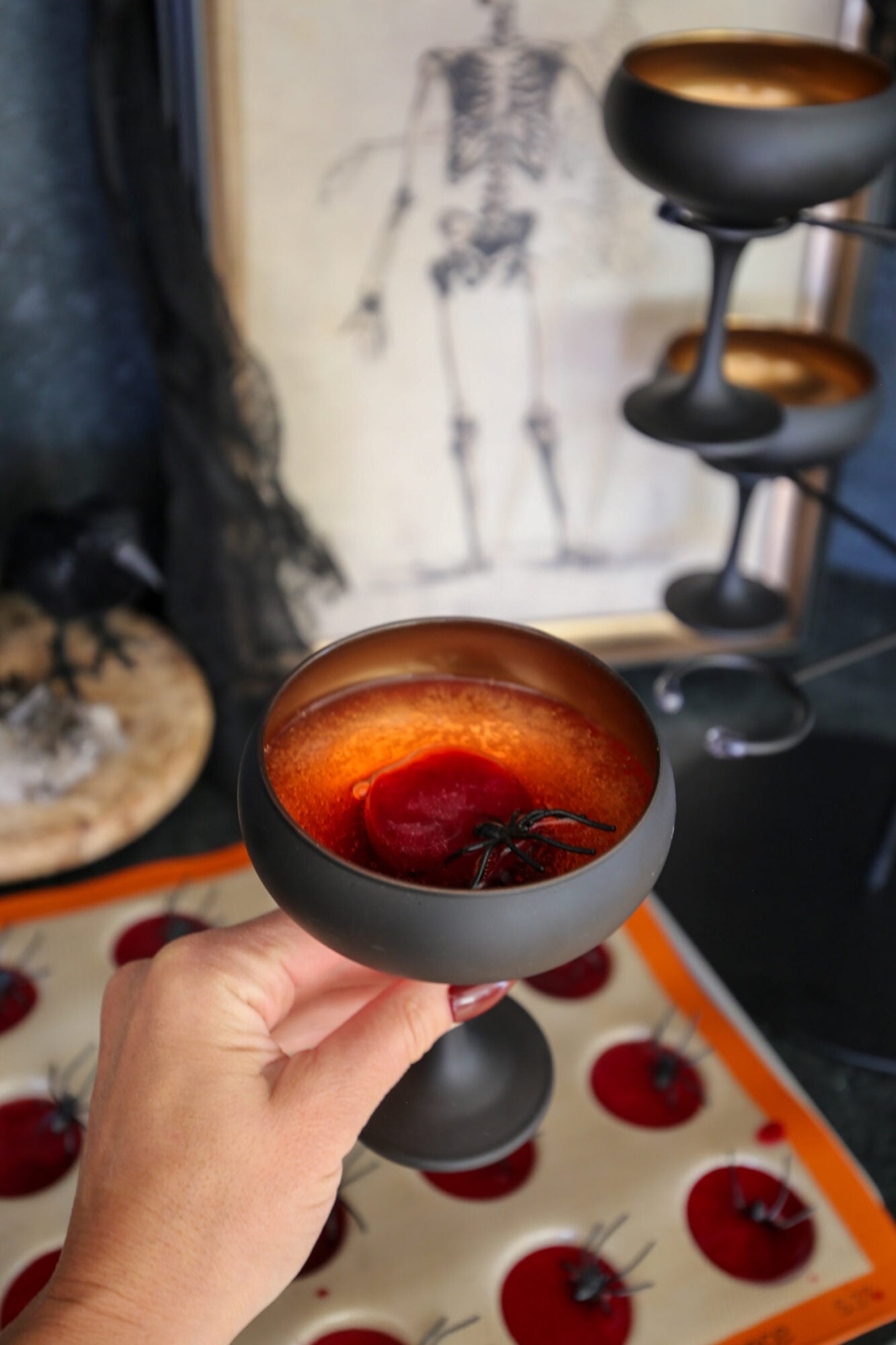 bleeding bubbles halloween champagne cocktail