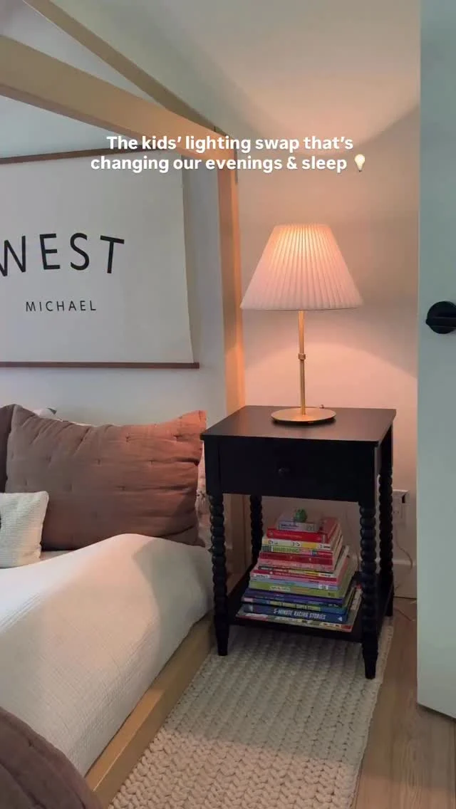 As we wrap up this Sunday evening, I wanted to share a simple swap that’s been transforming our family’s wind-down time: I swapped the bulbs in Ford and West’s bedrooms for circadian rhythm-friendly lighting — and our evenings (and sleep!) feel so much calmer already 💡

Here’s why I made the switch:
Kids’ brains and bodies are extra sensitive to light cues. Harsh blue-heavy LEDs in the evening can mess with their natural circadian rhythm, making it harder to wind down, fall asleep, and stay asleep. By switching to full-spectrum bulbs we’re gently supporting their sleep hormones, nervous system, and overall calm🤍

The result? Smoother bedtimes, better sleep quality, and happier mornings for all of us. It’s such a simple, low-tox swap that fits right into our family rhythm 🌙 One bulb at a time, we’re creating a more supportive home sanctuary — progress over perfection, always.

💡Comment LIGHT below if you want the exact bulbs I use!💡 Have you tried circadian lighting yet? Tag a mama who needs this ✨

#LowToxLiving #CircadianRhythm #NervousSystemHealth